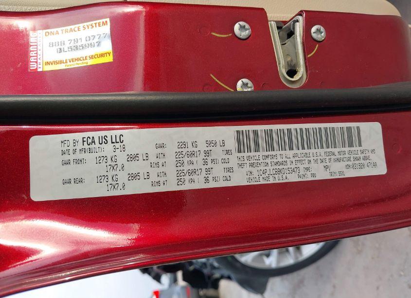 Photo 9 of 2019 Jeep Cherokee LATITUDE (VIN 1C4PJLCB8KD153473)