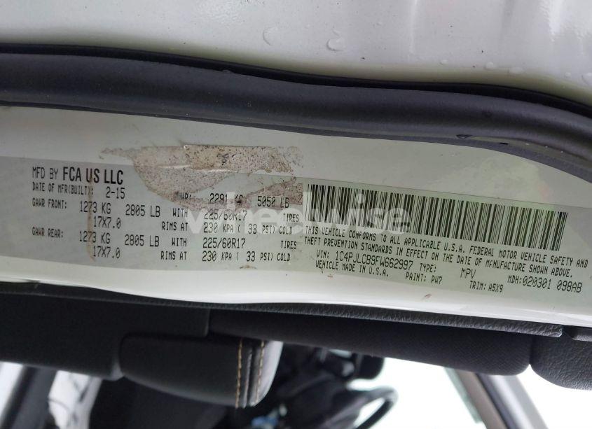 Photo 9 of 2015 Jeep Cherokee LATITUDE (VIN 1C4PJLCB9FW662997)