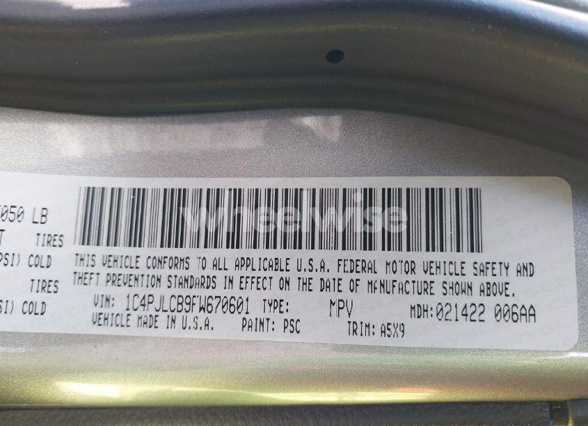 Photo 9 of 2015 Jeep Cherokee LATITUDE (VIN 1C4PJLCB9FW670601)
