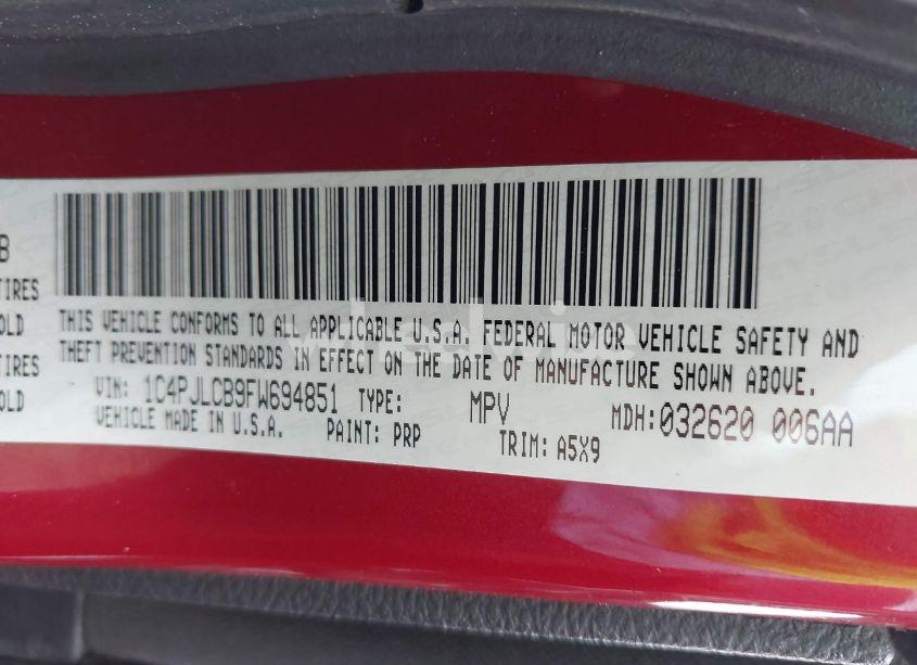 Photo 9 of 2015 Jeep Cherokee LATITUDE (VIN 1C4PJLCB9FW694851)