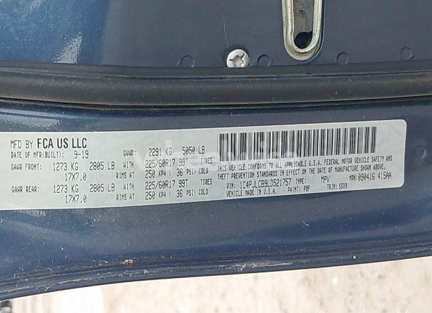 Photo 9 of 2020 Jeep Cherokee LATITUDE FWD (VIN 1C4PJLCB9LD521757)