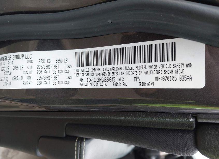 Photo 9 of 2014 Jeep Cherokee LATITUDE (VIN 1C4PJLCBXEW320845)