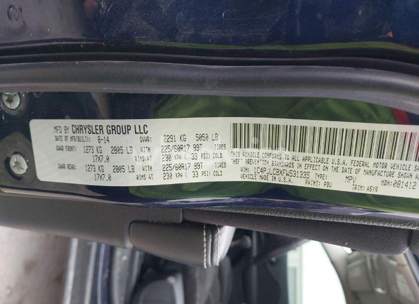 Photo 9 of 2015 Jeep Cherokee LATITUDE (VIN 1C4PJLCBXFW531335)