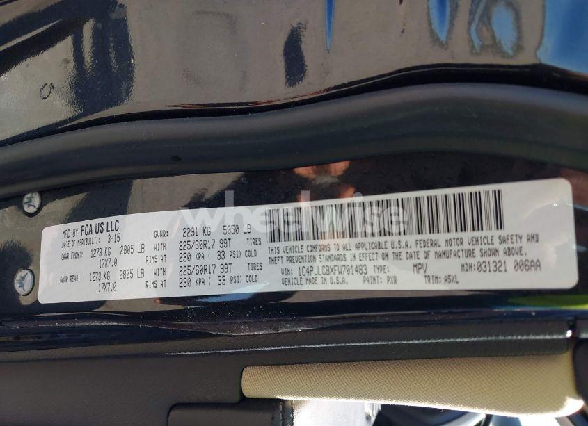 Photo 9 of 2015 Jeep Cherokee LATITUDE (VIN 1C4PJLCBXFW701483)