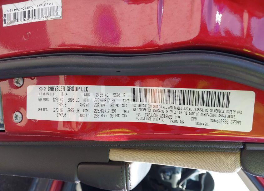 Photo 9 of 2015 Jeep Cherokee LATITUDE (VIN 1C4PJLCS0FW518528)