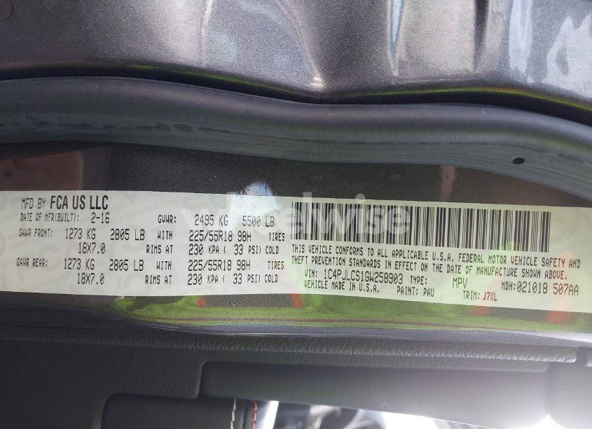 Photo 9 of 2016 Jeep Cherokee 75TH ANNIVERSARY (VIN 1C4PJLCS1GW258903)