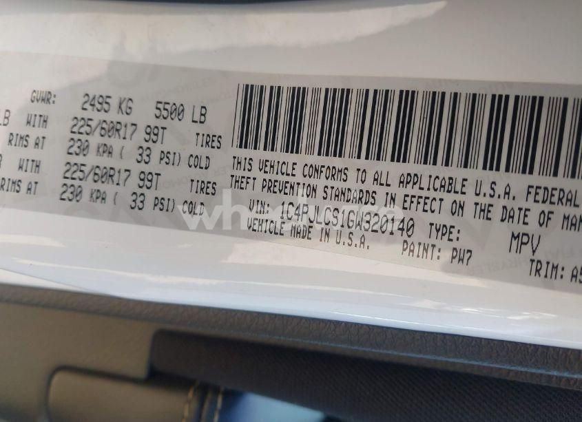 Photo 9 of 2016 Jeep Cherokee LATITUDE (VIN 1C4PJLCS1GW320140)