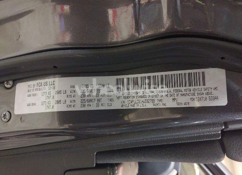 Photo 9 of 2017 Jeep Cherokee LATITUDE FWD (VIN 1C4PJLCS1HW592799)