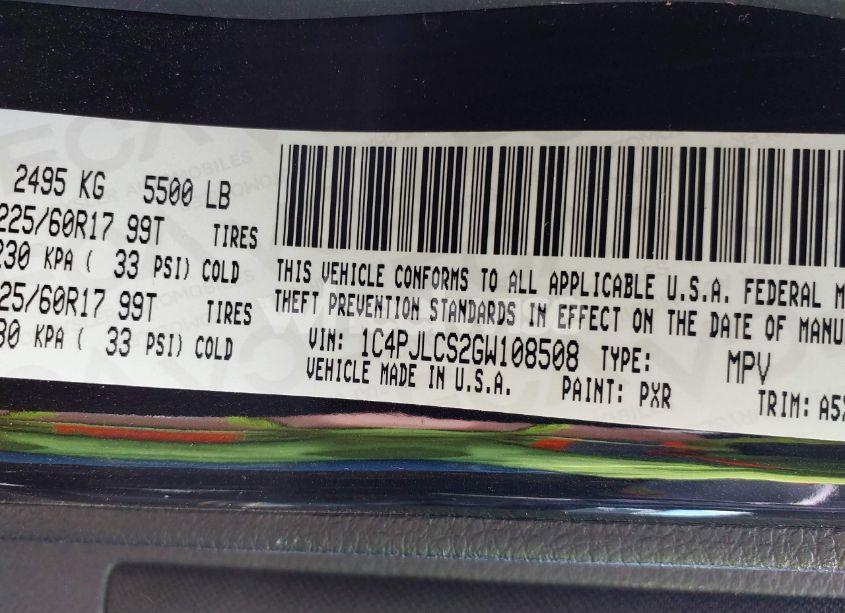 Photo 9 of 2016 Jeep Cherokee LATITUDE (VIN 1C4PJLCS2GW108508)