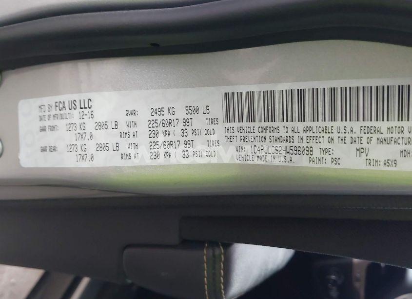 Photo 9 of 2017 Jeep Cherokee LATITUDE FWD (VIN 1C4PJLCS2HW596098)