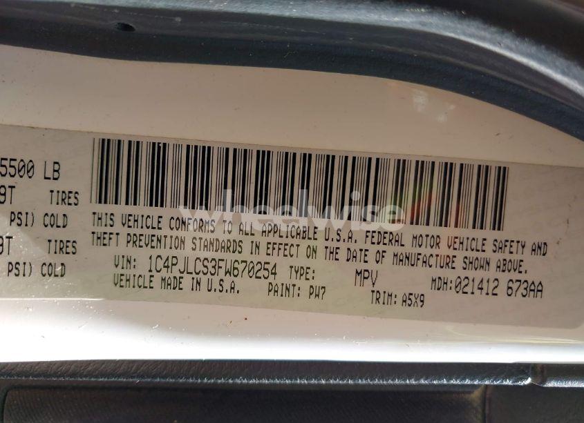 Photo 9 of 2015 Jeep Cherokee LATITUDE (VIN 1C4PJLCS3FW670254)