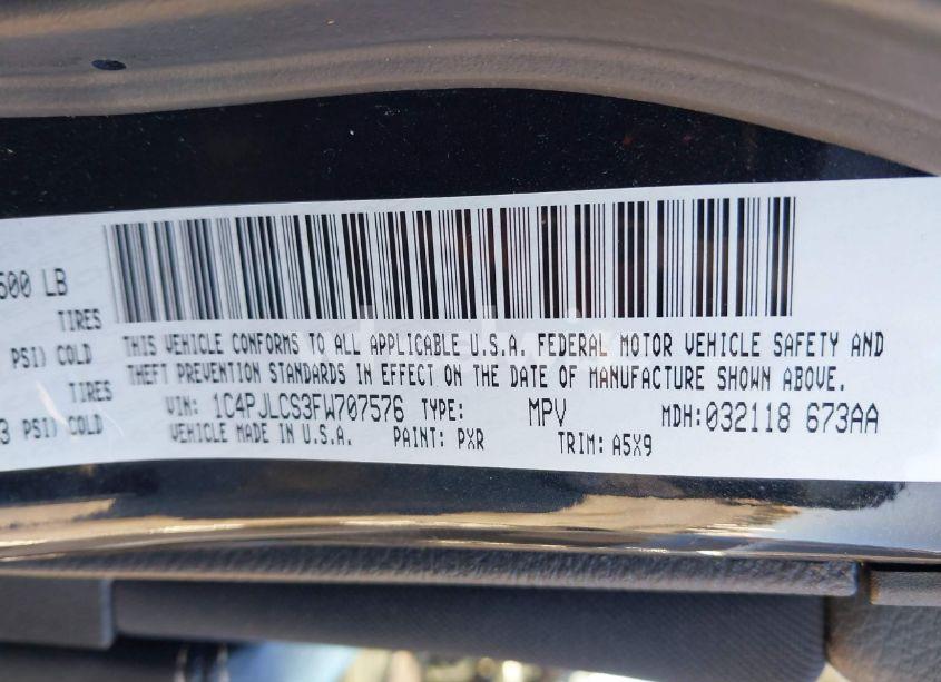 Photo 9 of 2015 Jeep Cherokee LATITUDE (VIN 1C4PJLCS3FW707576)