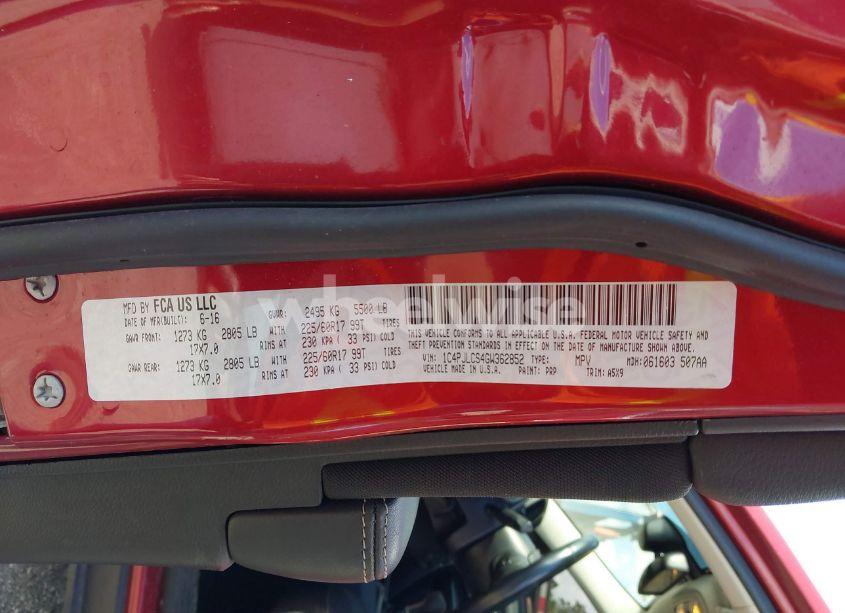 Photo 9 of 2016 Jeep Cherokee LATITUDE (VIN 1C4PJLCS4GW362852)