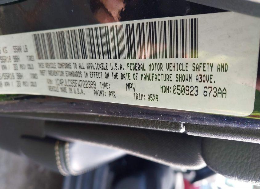 Photo 9 of 2015 Jeep Cherokee LATITUDE ALTITUDE (VIN 1C4PJLCS5FW722399)