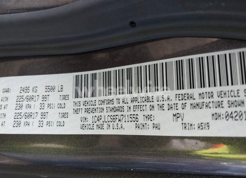 Photo 9 of 2015 Jeep Cherokee LATITUDE (VIN 1C4PJLCS6FW711556)