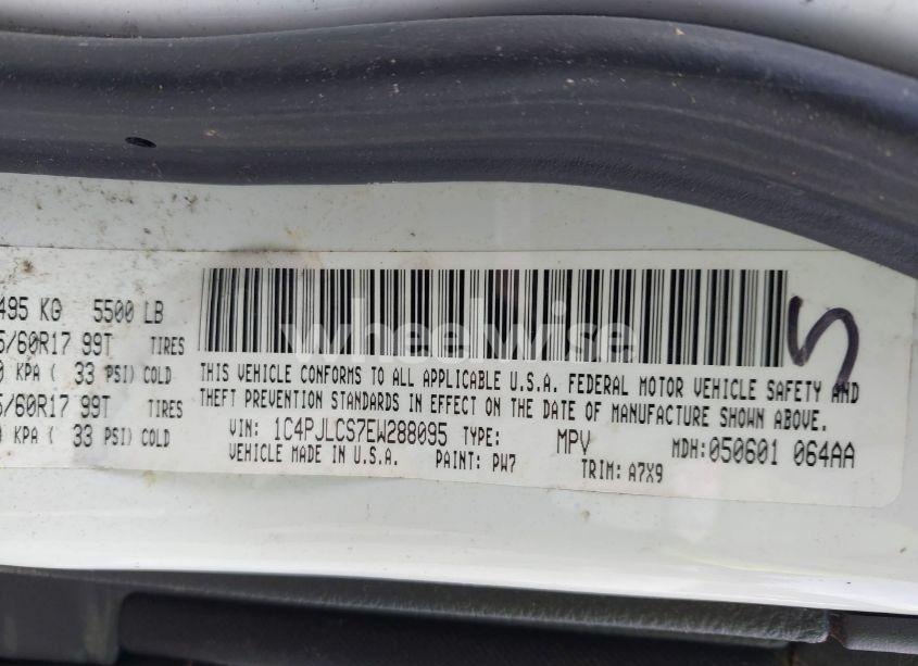 Photo 9 of 2014 Jeep Cherokee LATITUDE (VIN 1C4PJLCS7EW288095)