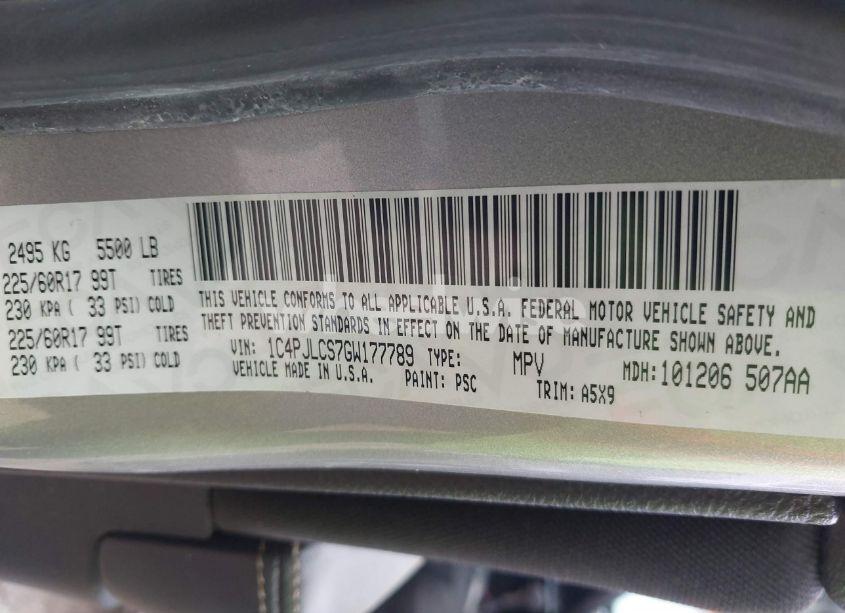 Photo 9 of 2016 Jeep Cherokee LATITUDE (VIN 1C4PJLCS7GW177789)