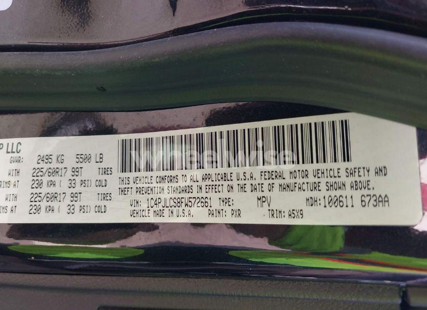 Photo 9 of 2015 Jeep Cherokee LATITUDE (VIN 1C4PJLCS8FW572661)