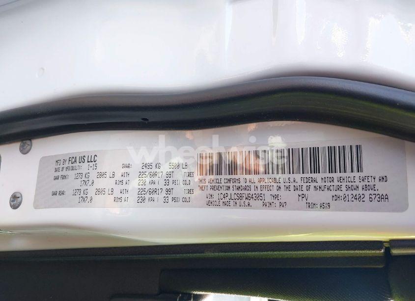 Photo 9 of 2015 Jeep Cherokee LATITUDE (VIN 1C4PJLCS8FW643051)