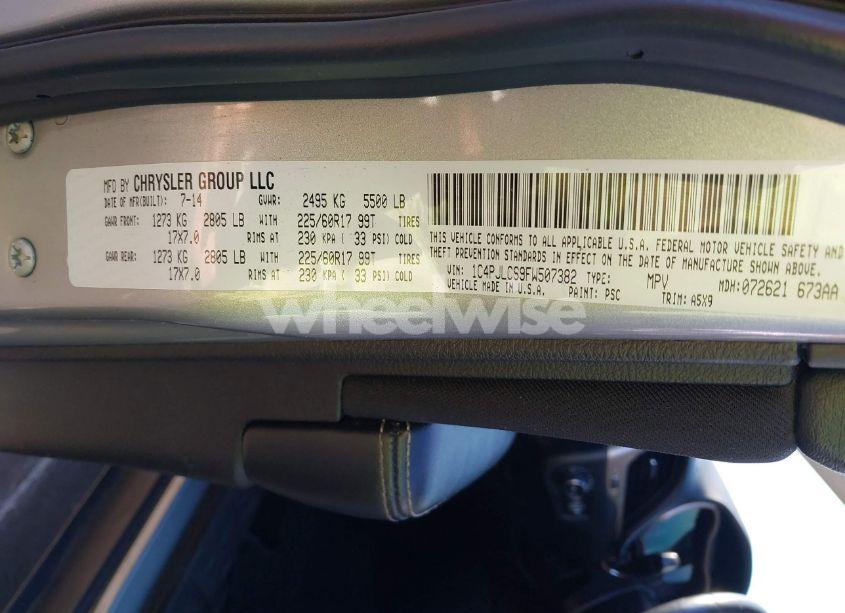 Photo 9 of 2015 Jeep Cherokee LATITUDE (VIN 1C4PJLCS9FW507382)