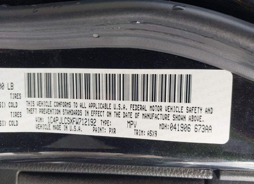 Photo 9 of 2015 Jeep Cherokee LATITUDE (VIN 1C4PJLCSXFW712192)