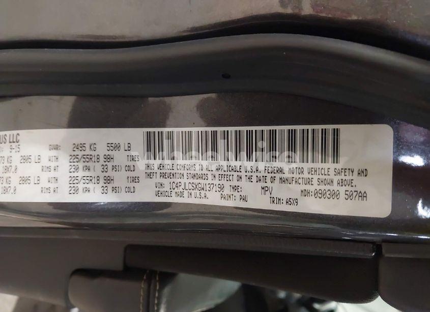 Photo 9 of 2016 Jeep Cherokee ALTITUDE (VIN 1C4PJLCSXGW137190)