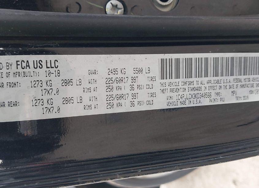 Photo 9 of 2019 Jeep Cherokee LATITUDE FWD (VIN 1C4PJLCX3KD340566)