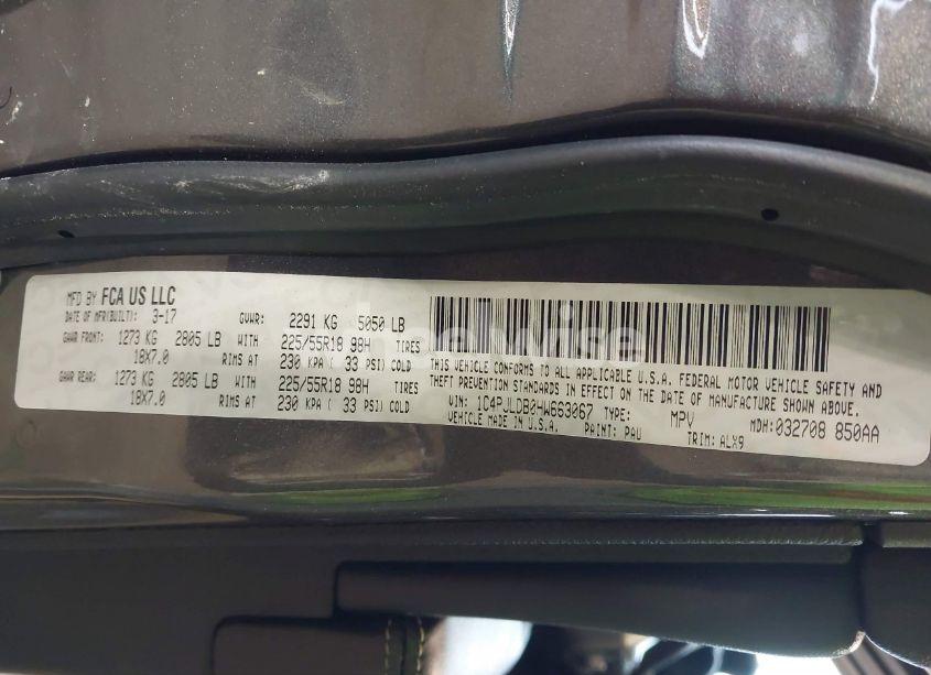 Photo 9 of 2017 Jeep Cherokee HIGH ALTITUDE FWD (VIN 1C4PJLDB0HW663067)