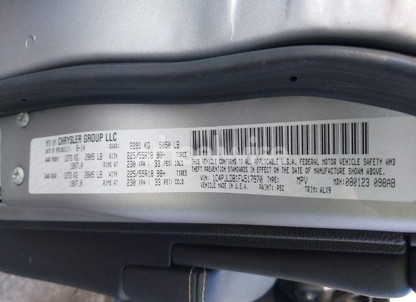 Photo 9 of 2015 Jeep Cherokee LIMITED (VIN 1C4PJLDB1FW517970)