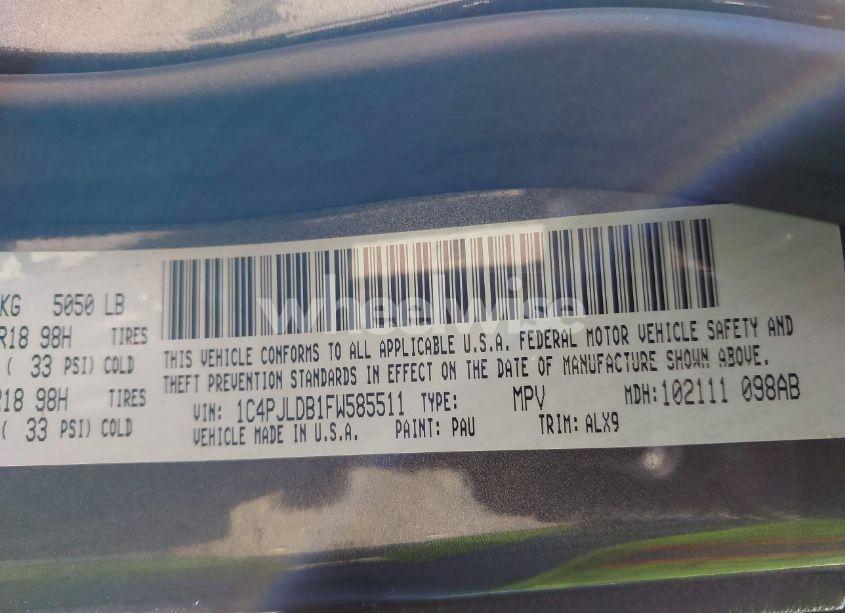 Photo 9 of 2015 Jeep Cherokee LIMITED (VIN 1C4PJLDB1FW585511)