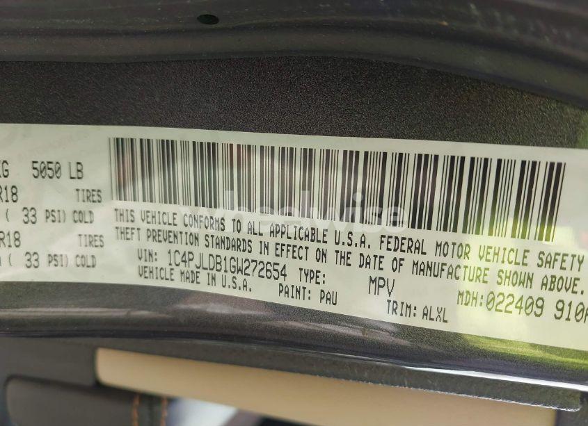 Photo 9 of 2016 Jeep Cherokee LIMITED (VIN 1C4PJLDB1GW272654)