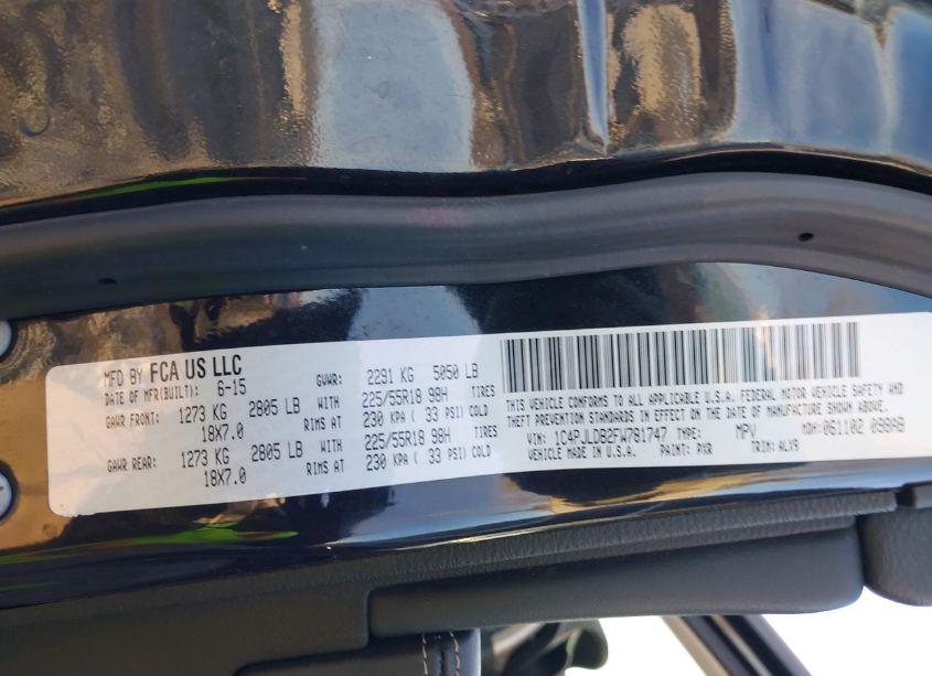 Photo 9 of 2015 Jeep Cherokee LIMITED (VIN 1C4PJLDB2FW781747)