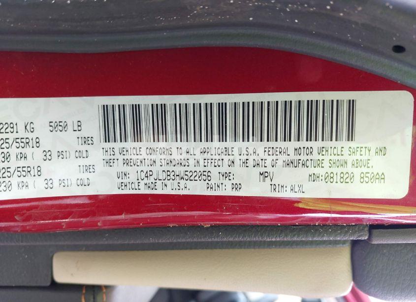 Photo 9 of 2017 Jeep Cherokee LIMITED FWD (VIN 1C4PJLDB3HW522056)