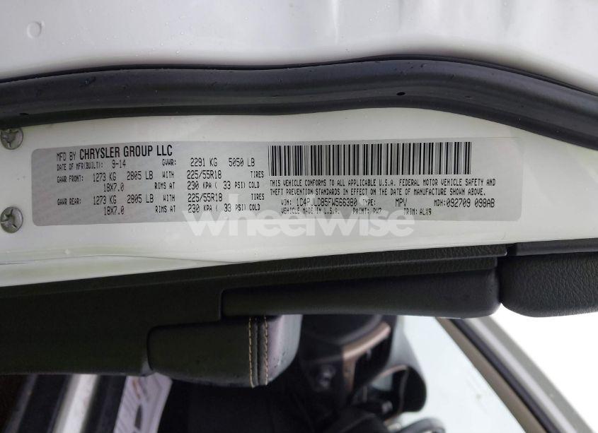 Photo 9 of 2015 Jeep Cherokee LIMITED (VIN 1C4PJLDB5FW566380)