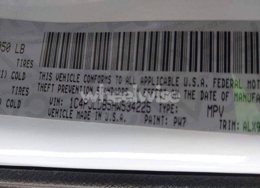 Photo 9 of 2017 Jeep Cherokee LIMITED FWD (VIN 1C4PJLDB5HW534225)