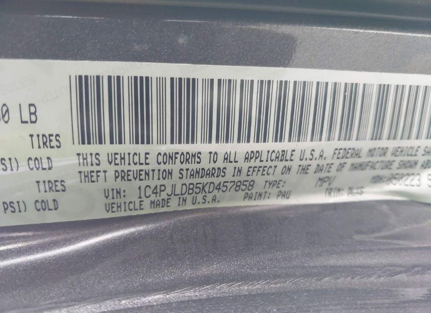 Photo 9 of 2019 Jeep Cherokee LIMITED FWD (VIN 1C4PJLDB5KD457858)