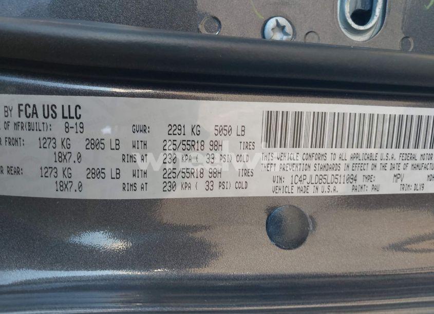 Photo 9 of 2020 Jeep Cherokee LIMITED FWD (VIN 1C4PJLDB5LD511094)