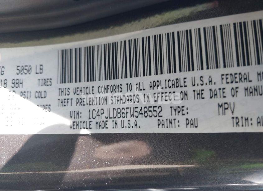 Photo 9 of 2015 Jeep Cherokee LIMITED (VIN 1C4PJLDB6FW548552)