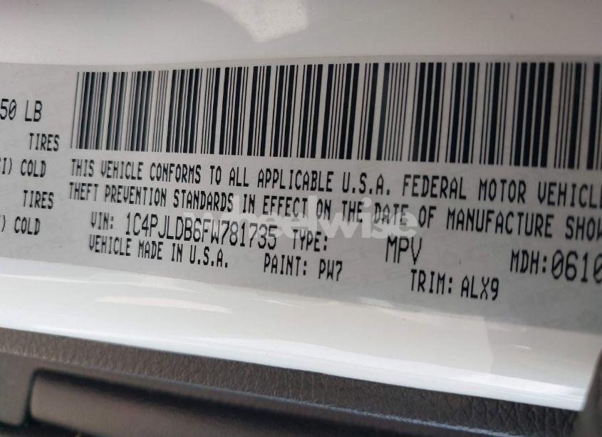 Photo 9 of 2015 Jeep Cherokee LIMITED (VIN 1C4PJLDB6FW781735)