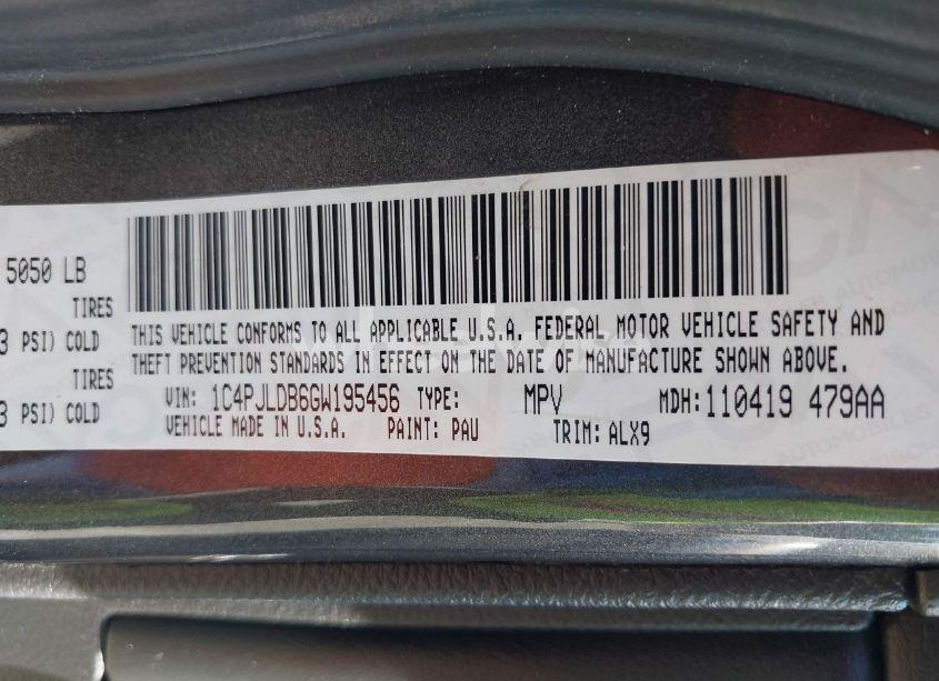 Photo 9 of 2016 Jeep Cherokee LIMITED (VIN 1C4PJLDB6GW195456)