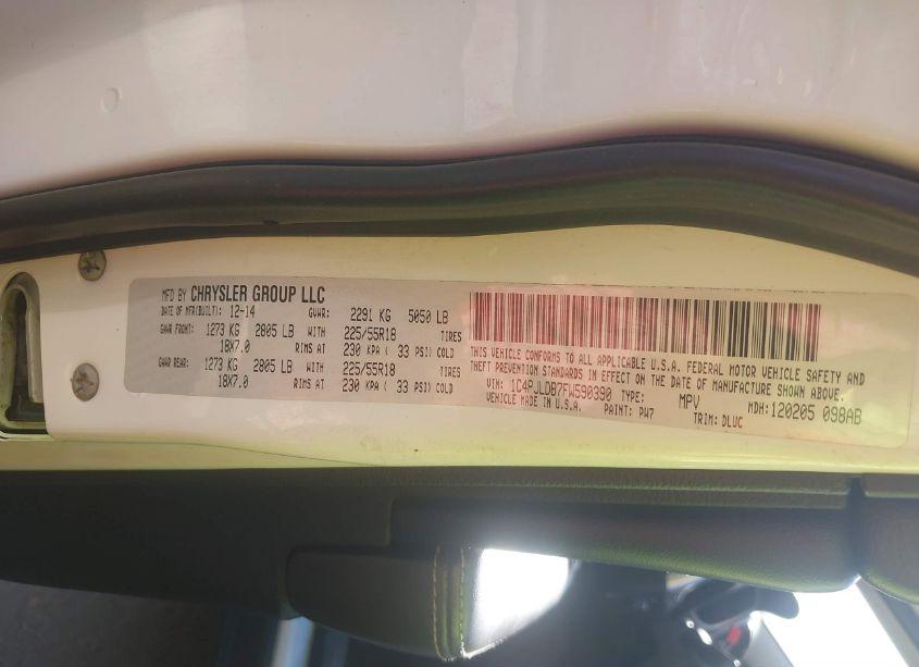 Photo 9 of 2015 Jeep Cherokee LIMITED (VIN 1C4PJLDB7FW590390)