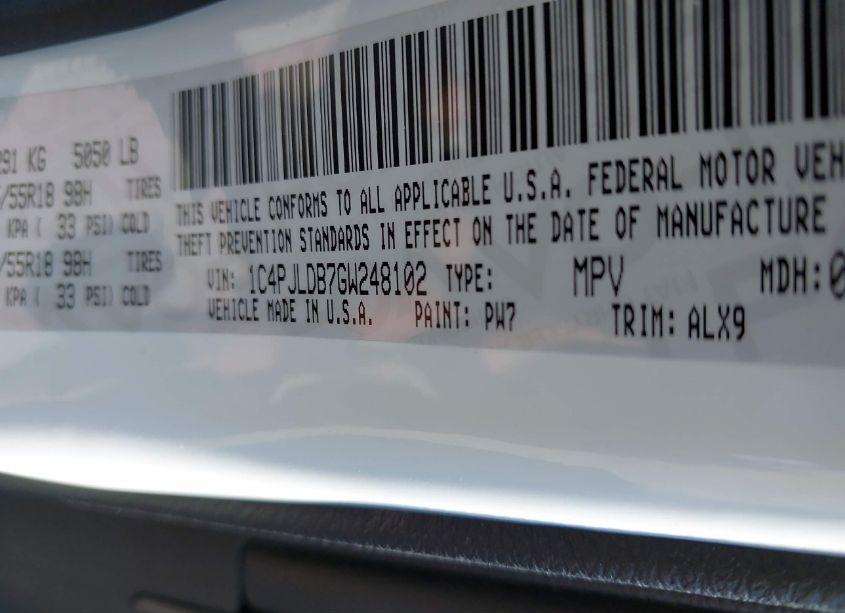 Photo 9 of 2016 Jeep Cherokee LIMITED (VIN 1C4PJLDB7GW248102)