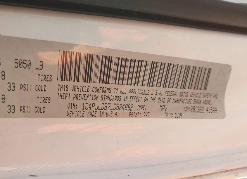 Photo 9 of 2020 Jeep Cherokee LIMITED FWD (VIN 1C4PJLDB7LD524882)