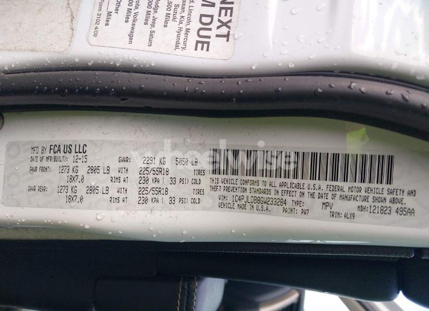 Photo 9 of 2016 Jeep Cherokee LIMITED (VIN 1C4PJLDB8GW233284)