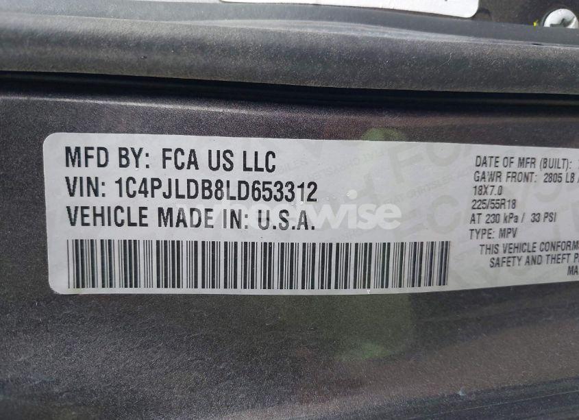 Photo 9 of 2020 Jeep Cherokee LIMITED FWD (VIN 1C4PJLDB8LD653312)