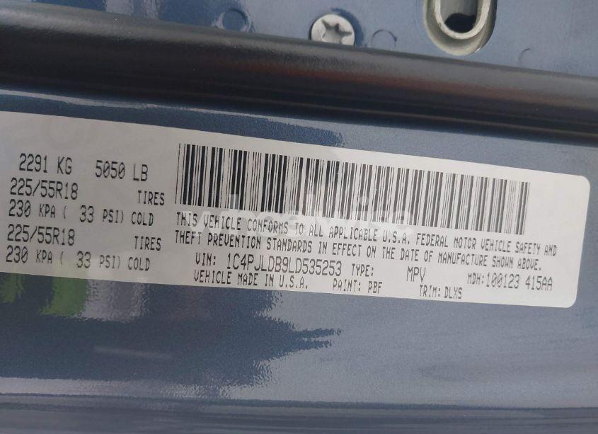 Photo 9 of 2020 Jeep Cherokee LIMITED FWD (VIN 1C4PJLDB9LD535253)