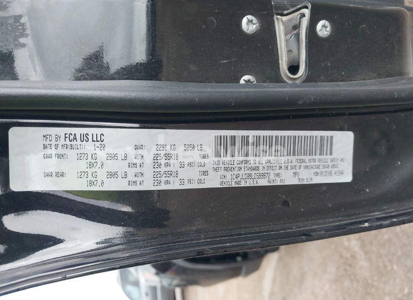 Photo 9 of 2020 Jeep Cherokee LIMITED FWD (VIN 1C4PJLDB9LD599972)