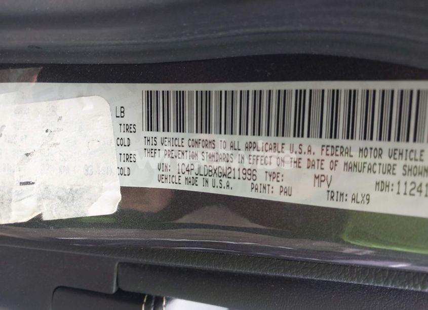 Photo 9 of 2016 Jeep Cherokee LIMITED (VIN 1C4PJLDBXGW211996)