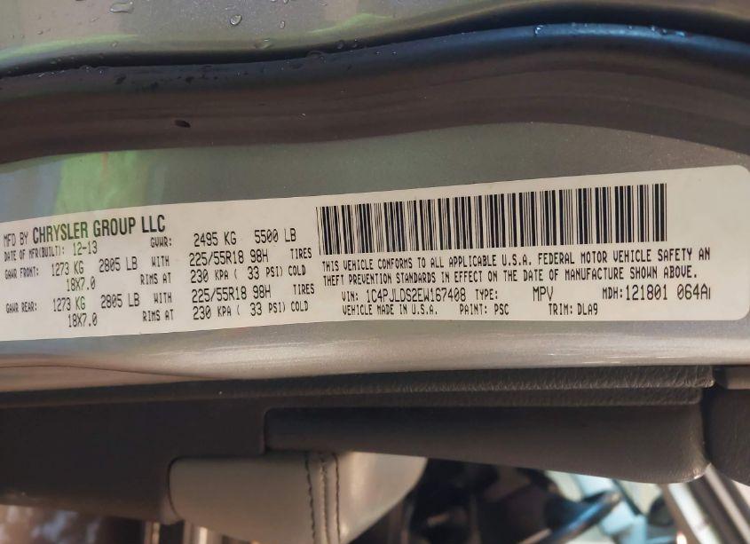 Photo 9 of 2014 Jeep Cherokee LIMITED (VIN 1C4PJLDS2EW167408)