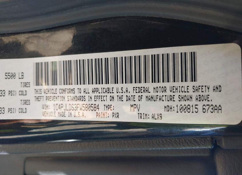 Photo 9 of 2015 Jeep Cherokee LIMITED (VIN 1C4PJLDS3FW580584)